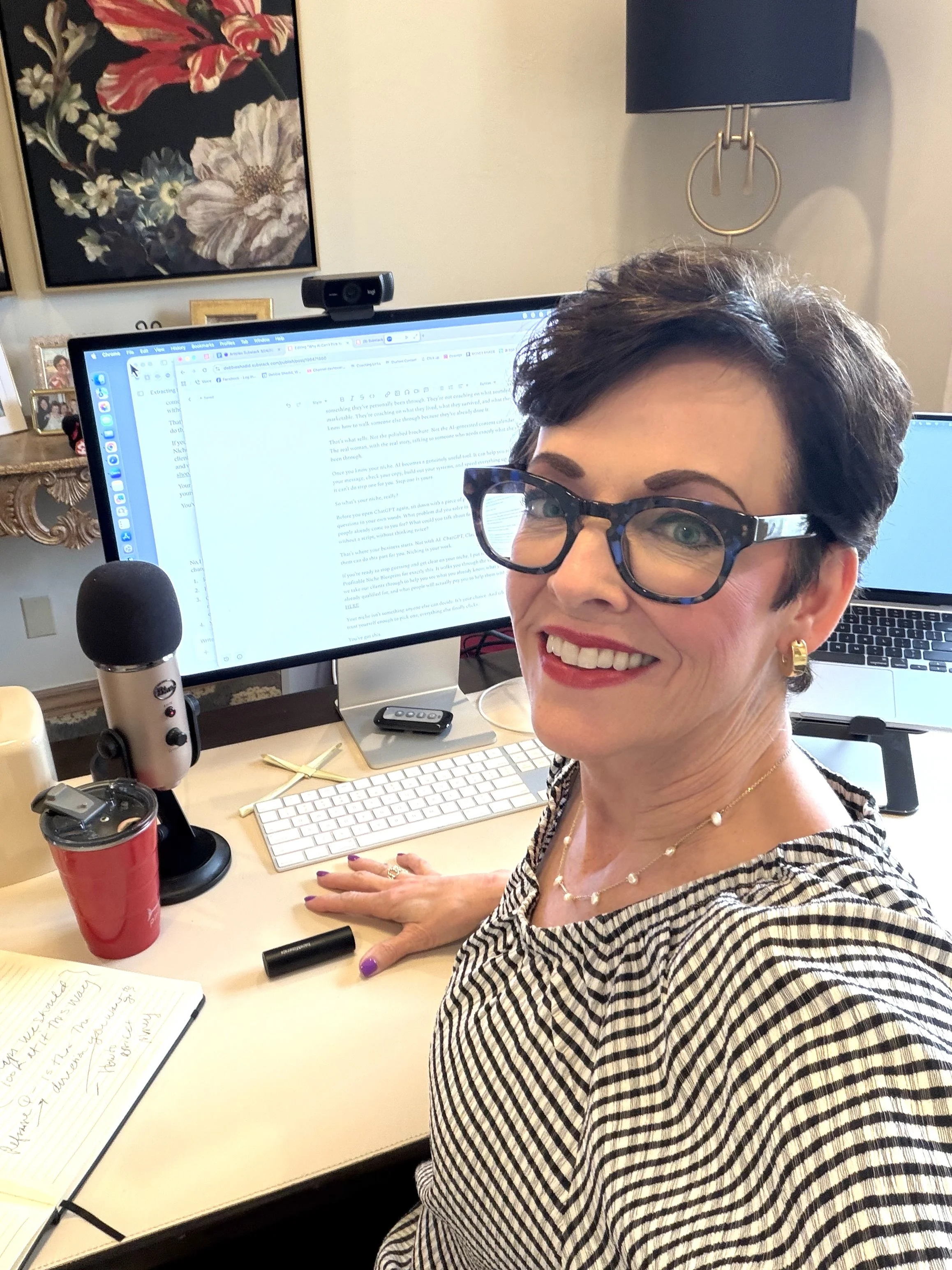 Debbie Shadid at her desk
