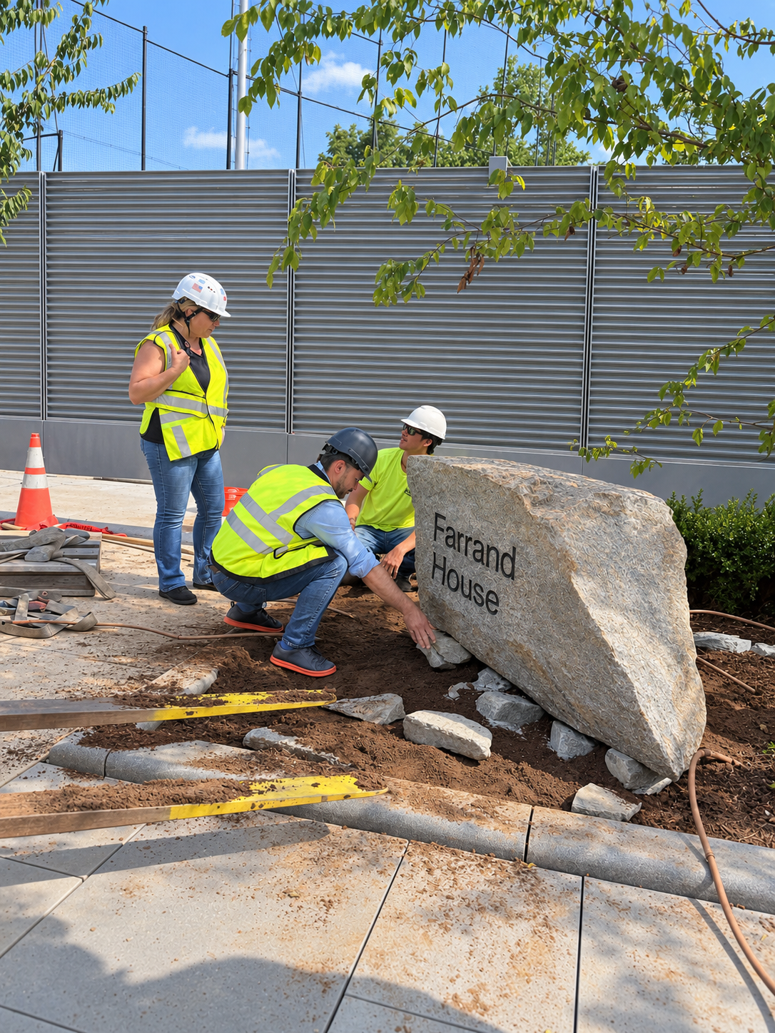 Stone placement · installation process