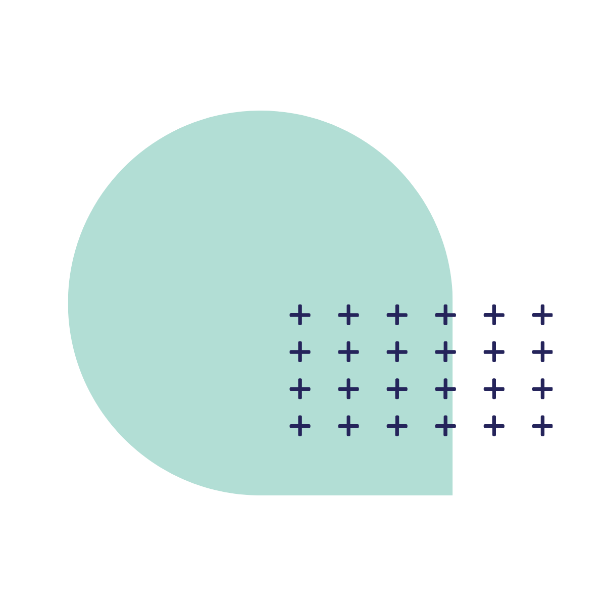 Decorative green shape