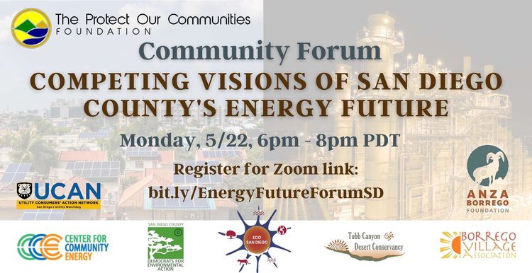 Register for PCF's Community Forum titled "Competing Visions of San Diego County's Energy Future"