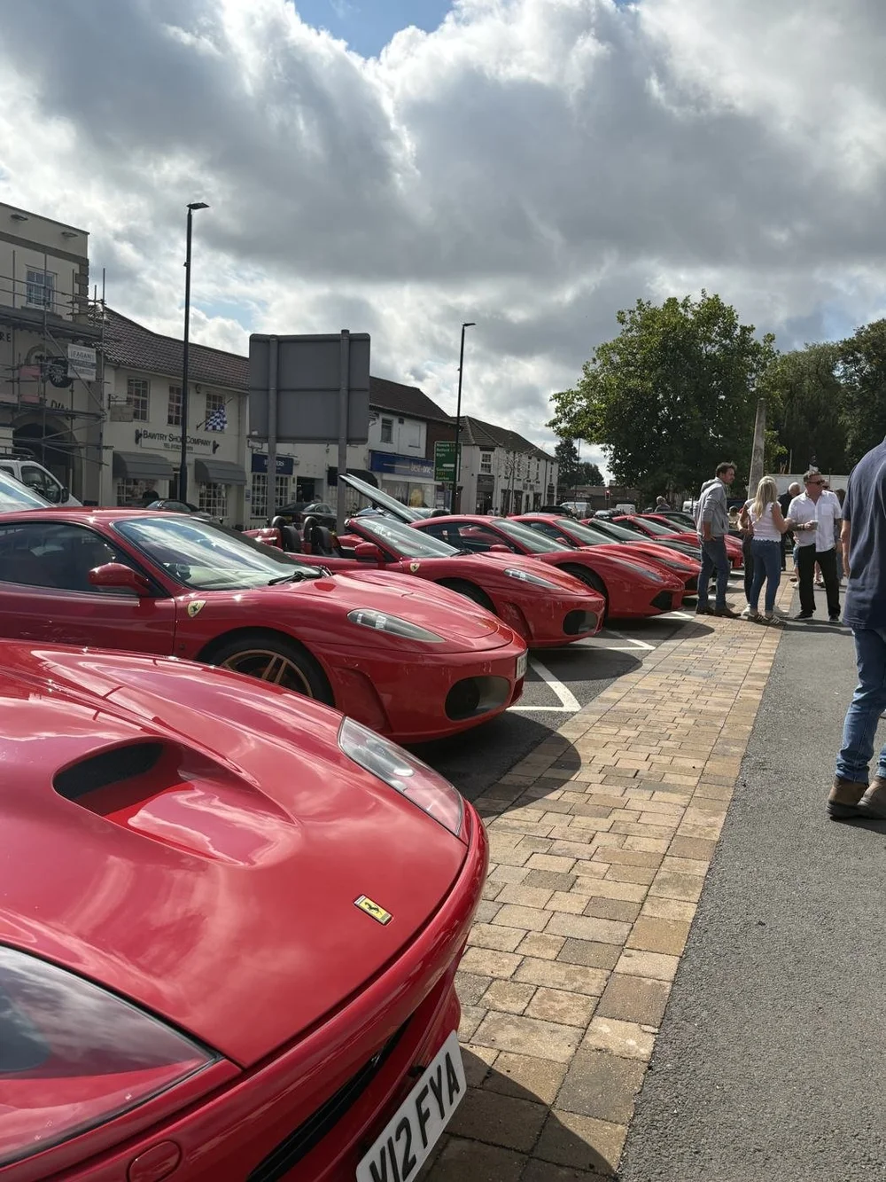 A row of cars lined up in Bawtry town centre