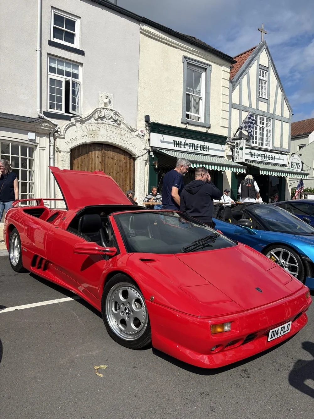 A red Ferrari in front of the Bawtry high street