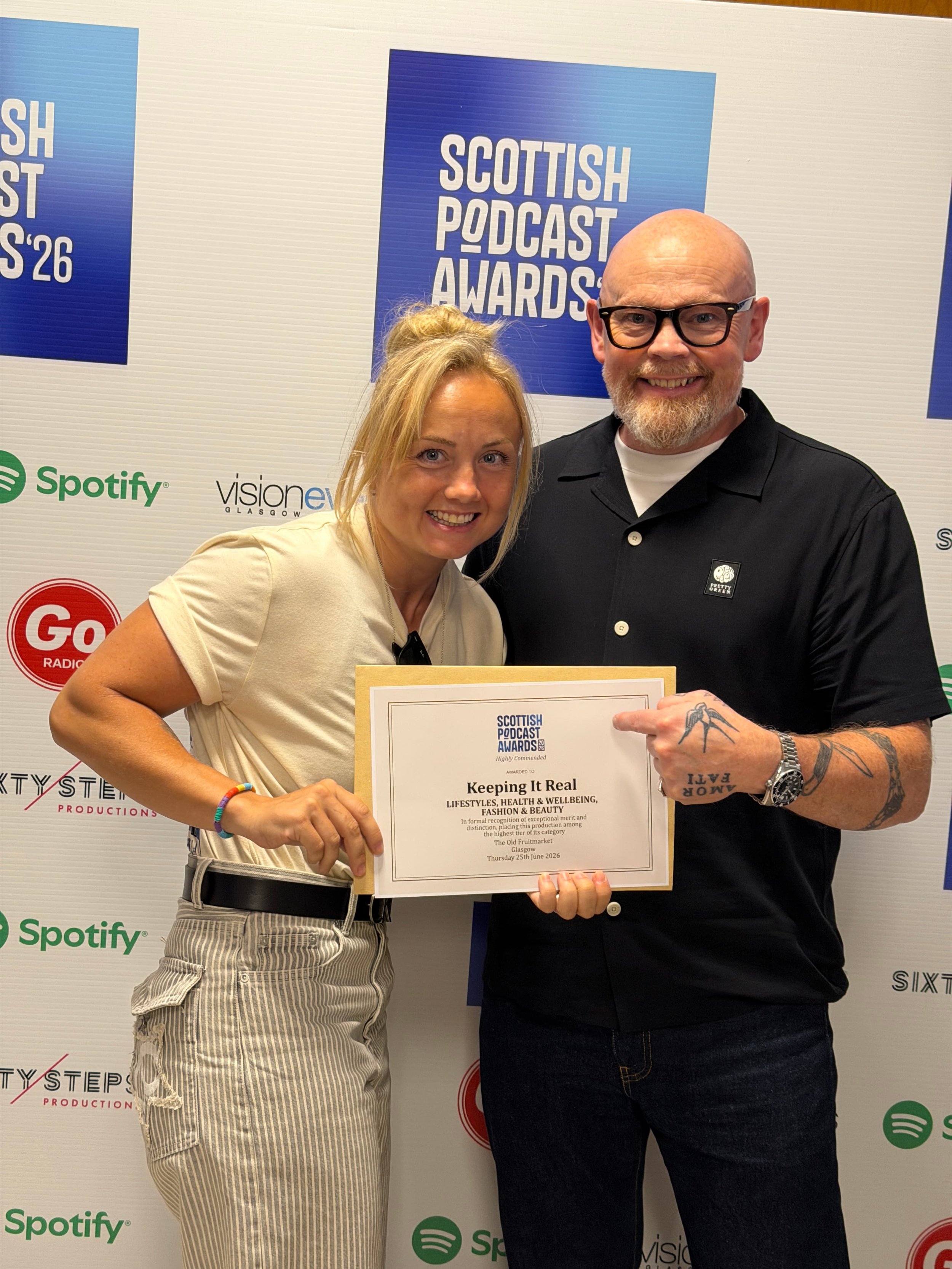 Podcast Studio Glasgow co-founder Mark with Keeping It Real host Kristeen