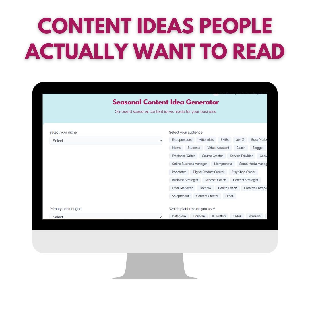The Seasonal Spark Content Idea Generator