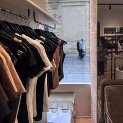 A Paris boutique window and rail