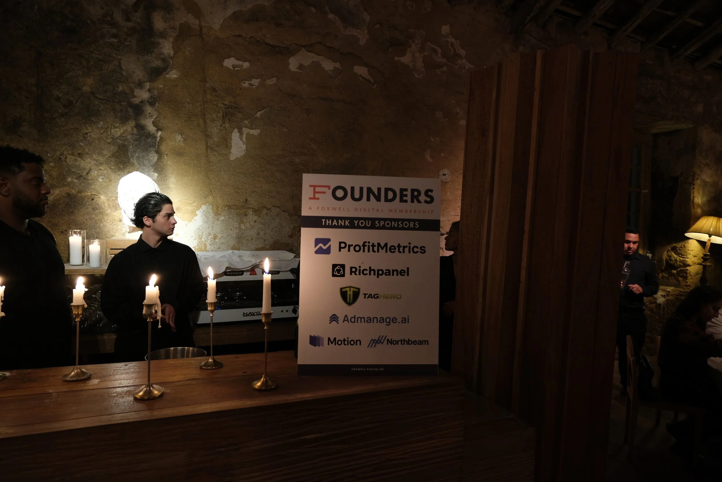 Foxwell Founders event sponsor signage