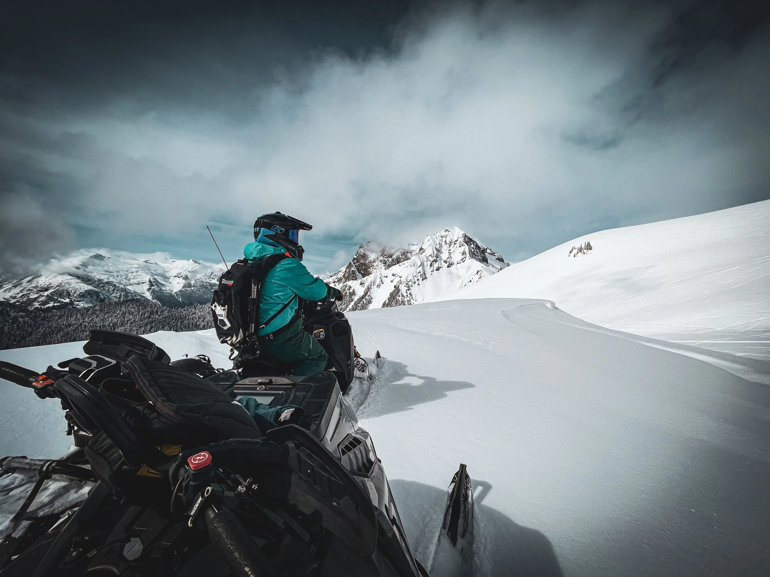 Mountain snowmobiling in Whistler, British Columbia