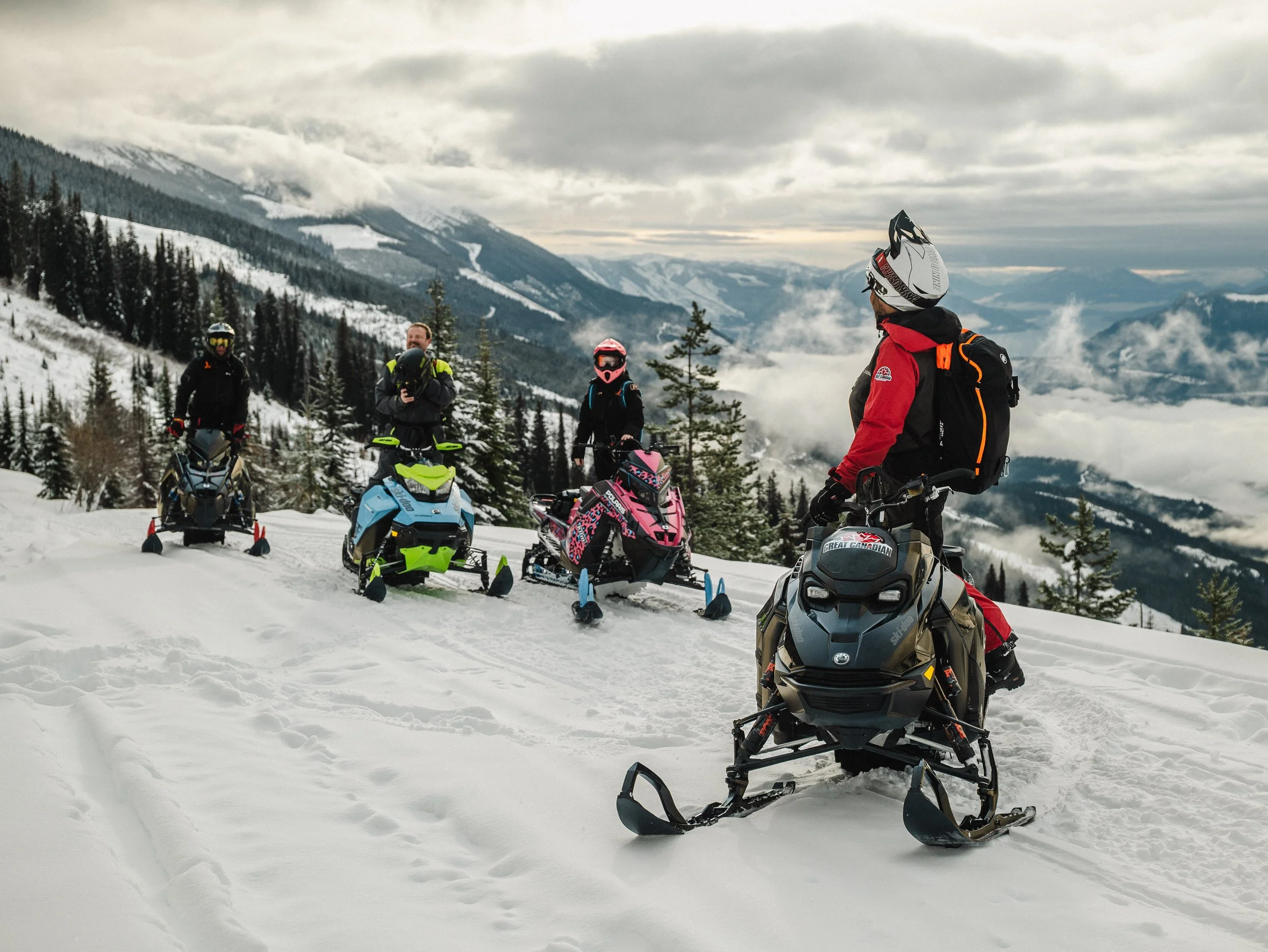 Guided snowmobiling in British Columbia