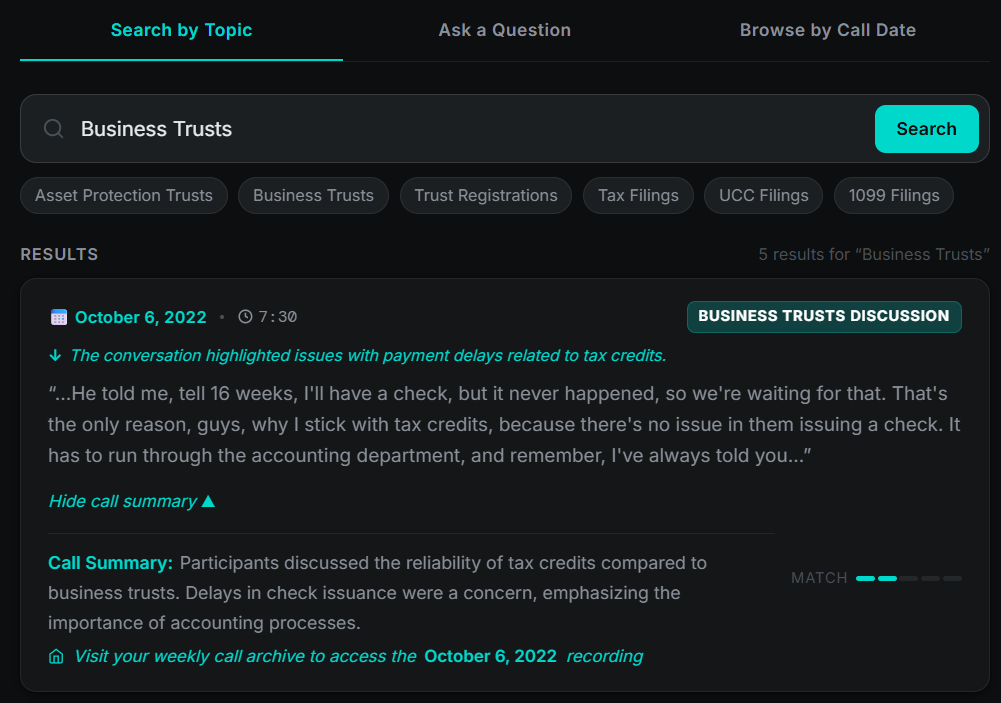 Search by Topic screenshot