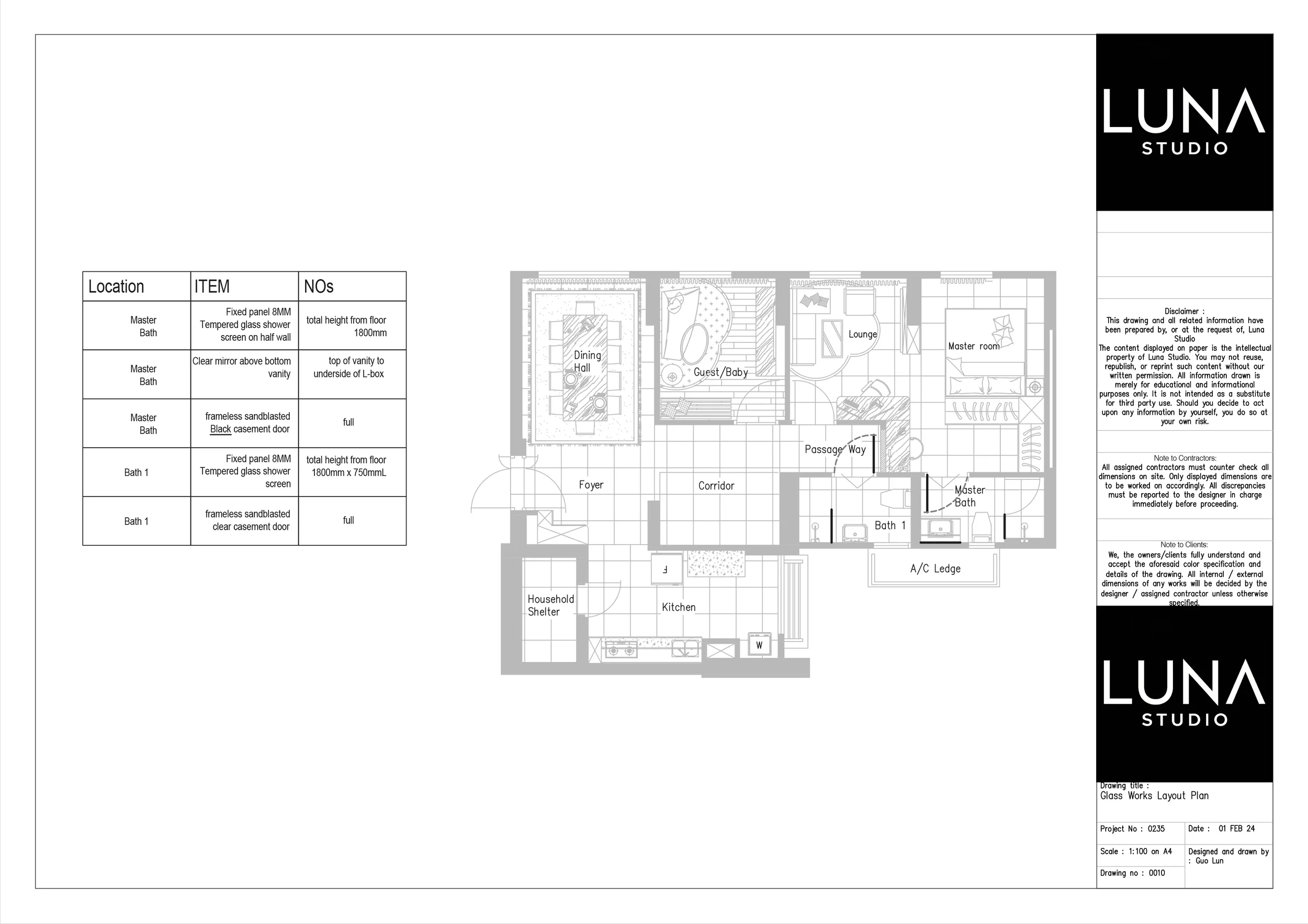 Glass works layout drawing.