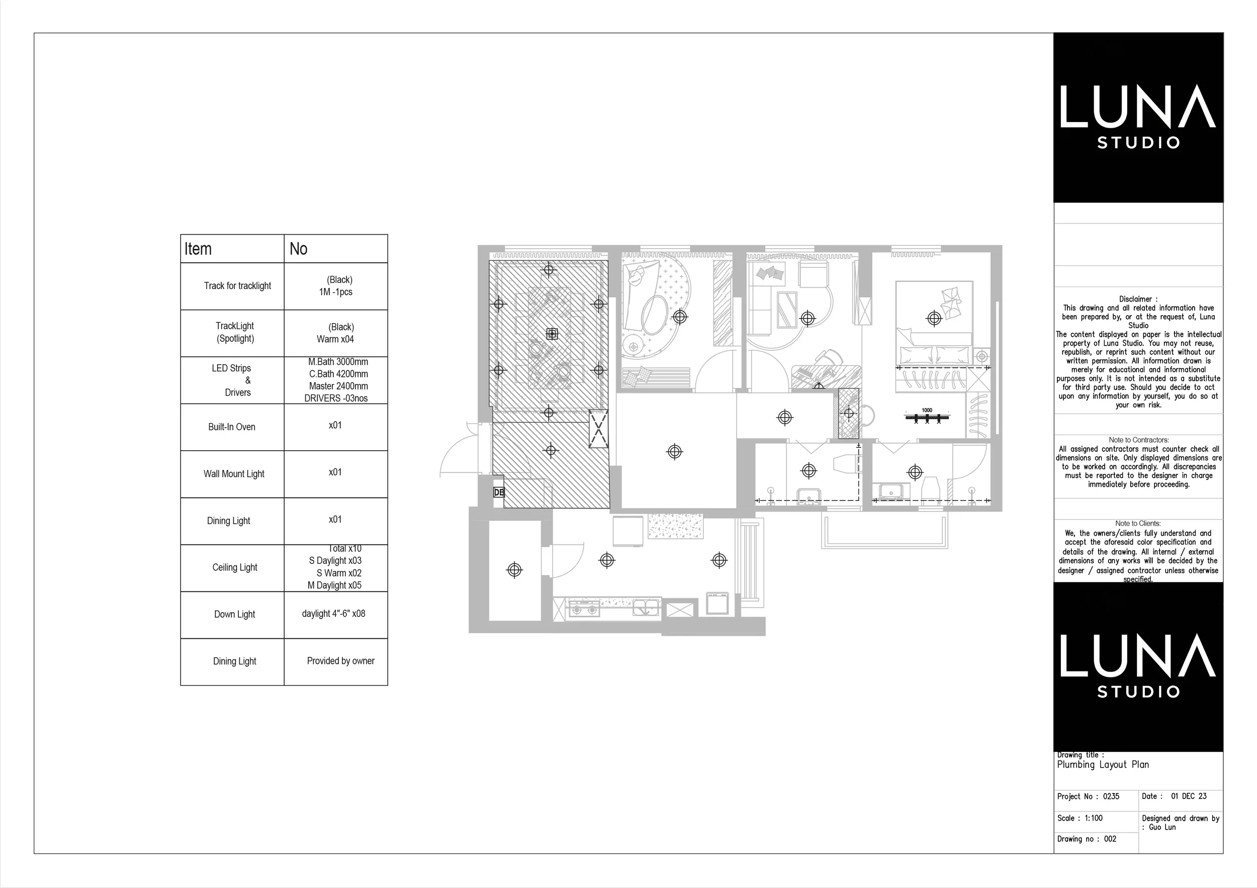 Electrical items layout drawing.