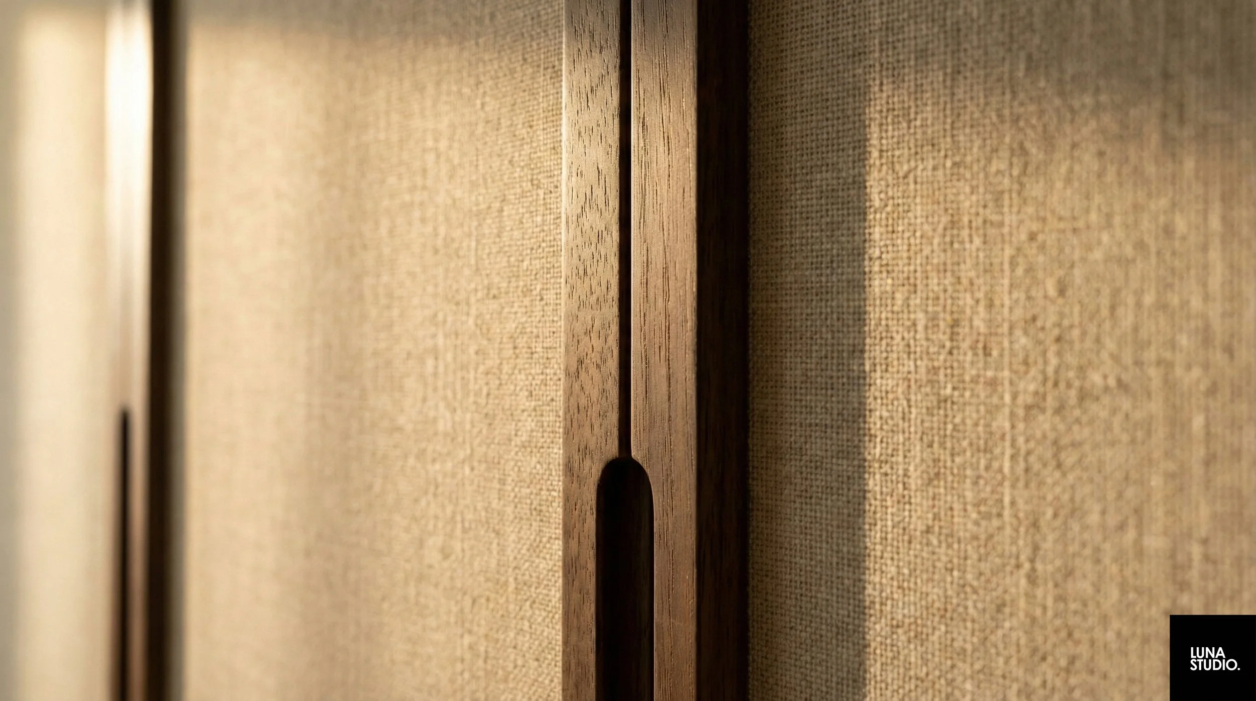 Close up detail of custom wardrobe handle design