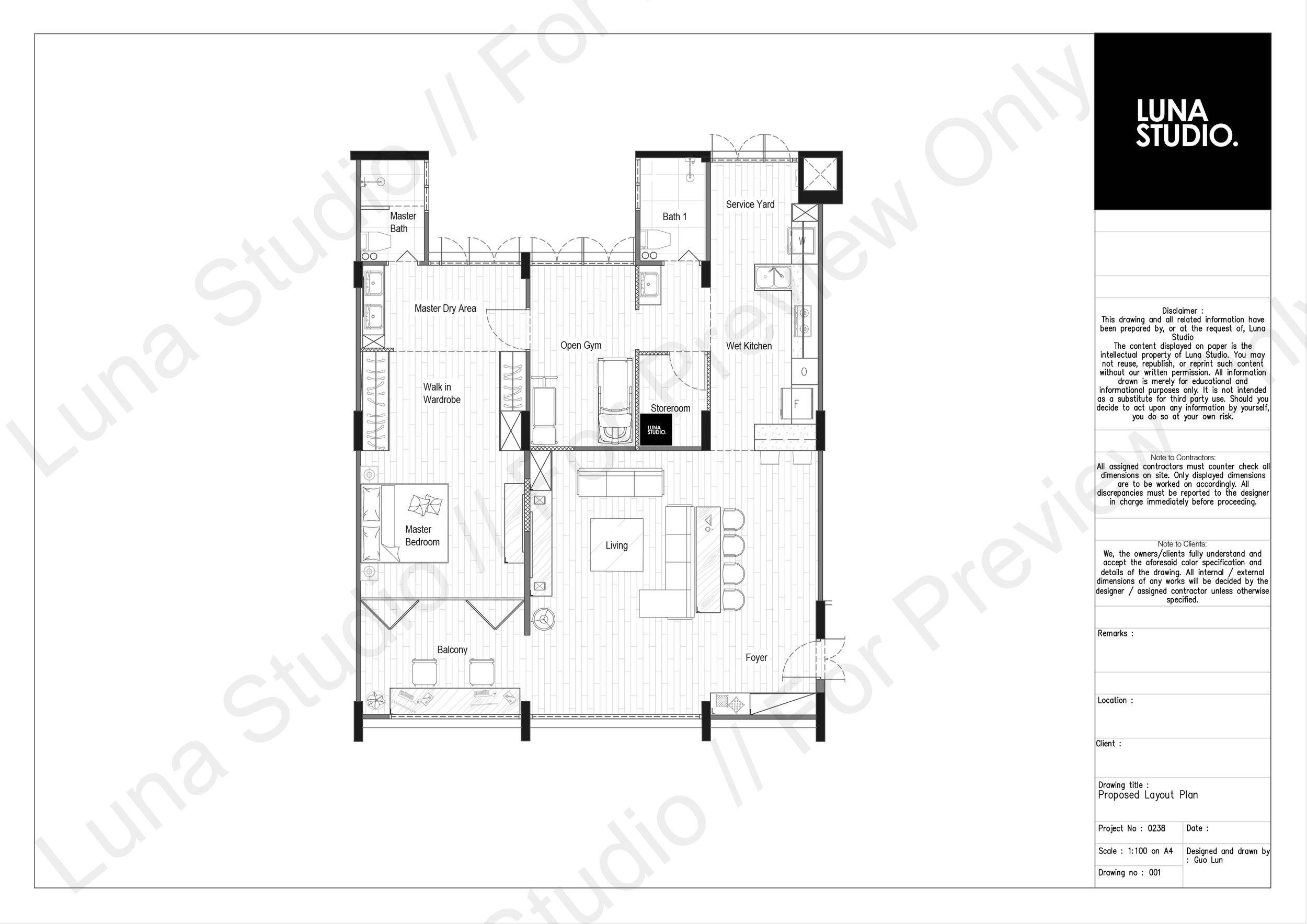 Architectural floor plan layout