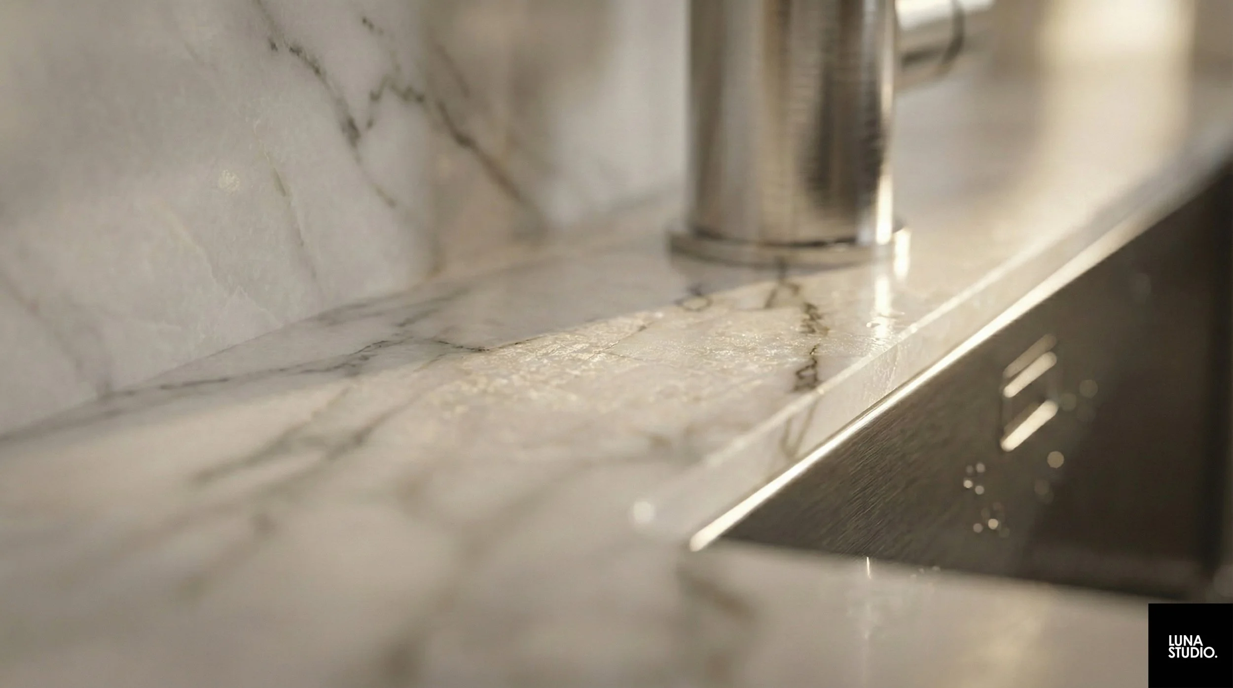 Sintered stone countertop detail shot