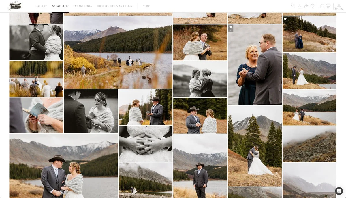 A gallery of finished elopement images