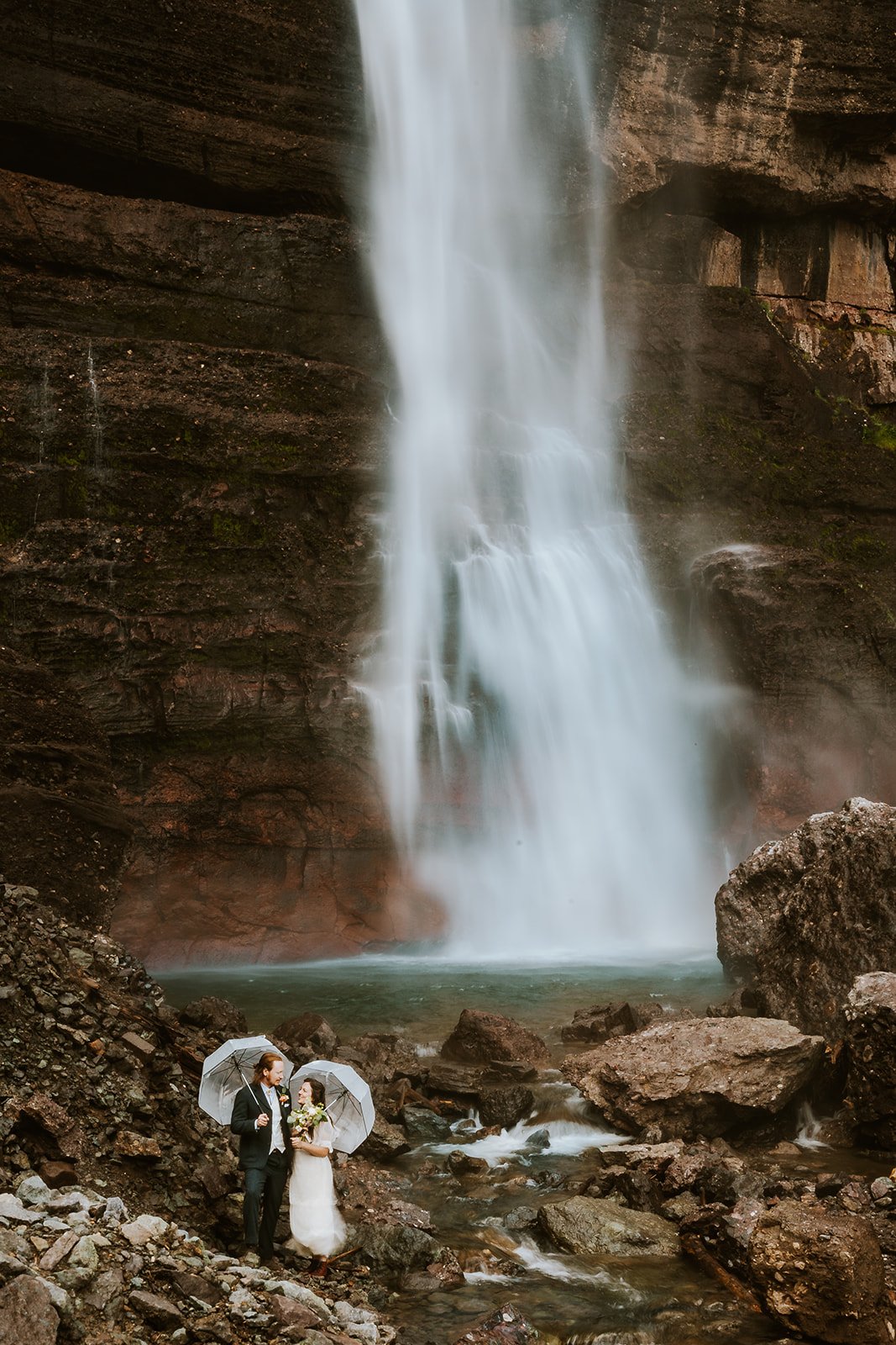 Colorado elopement ceremony with a small group of guests in the mountains
