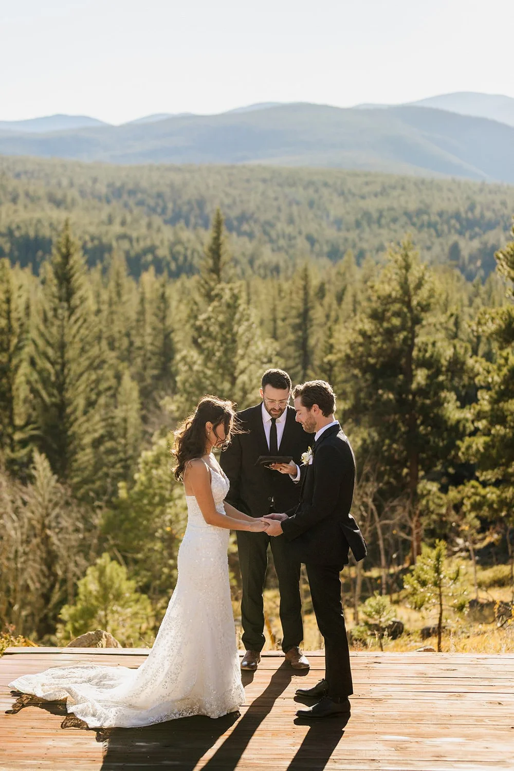 Private vows then celebration with family