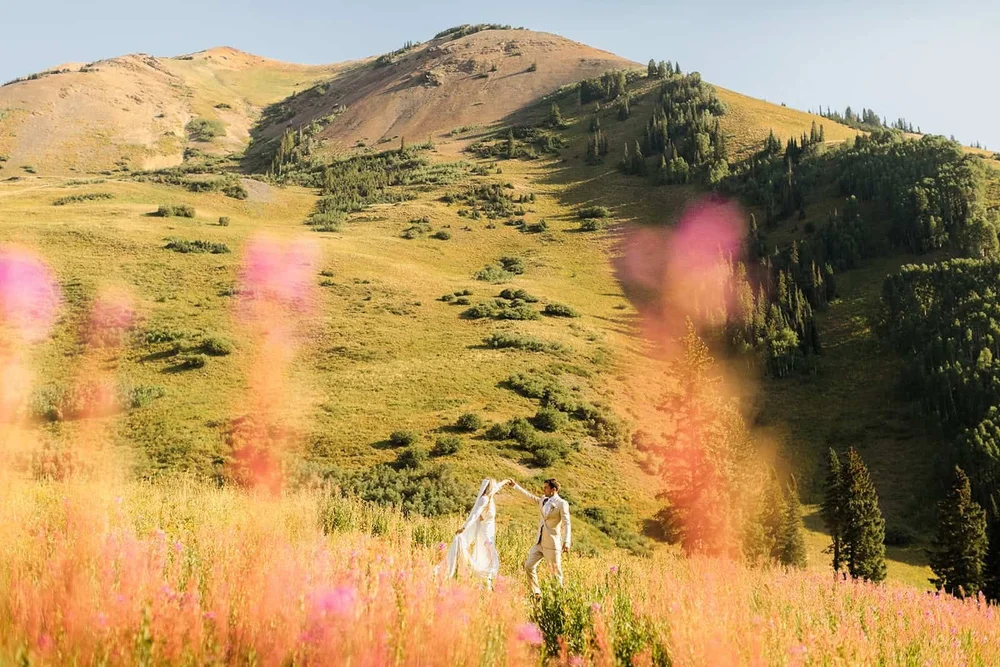 Wildflower Fields elopement location in Crested Butte, Colorado