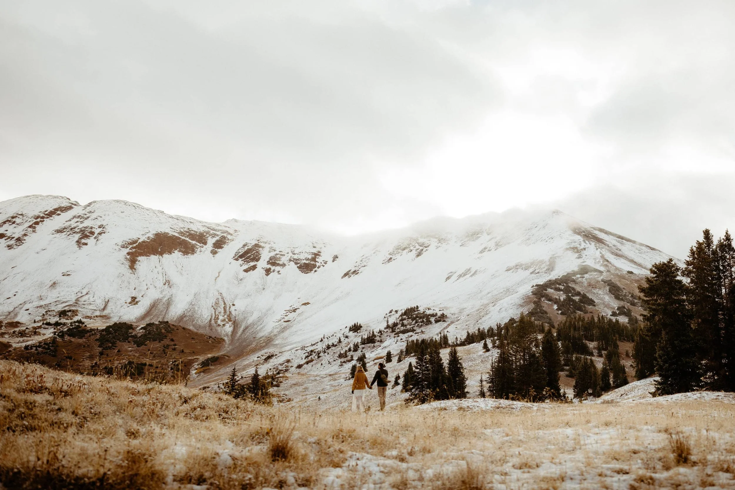 Snowy mountain landscape in Crested Butte during winter