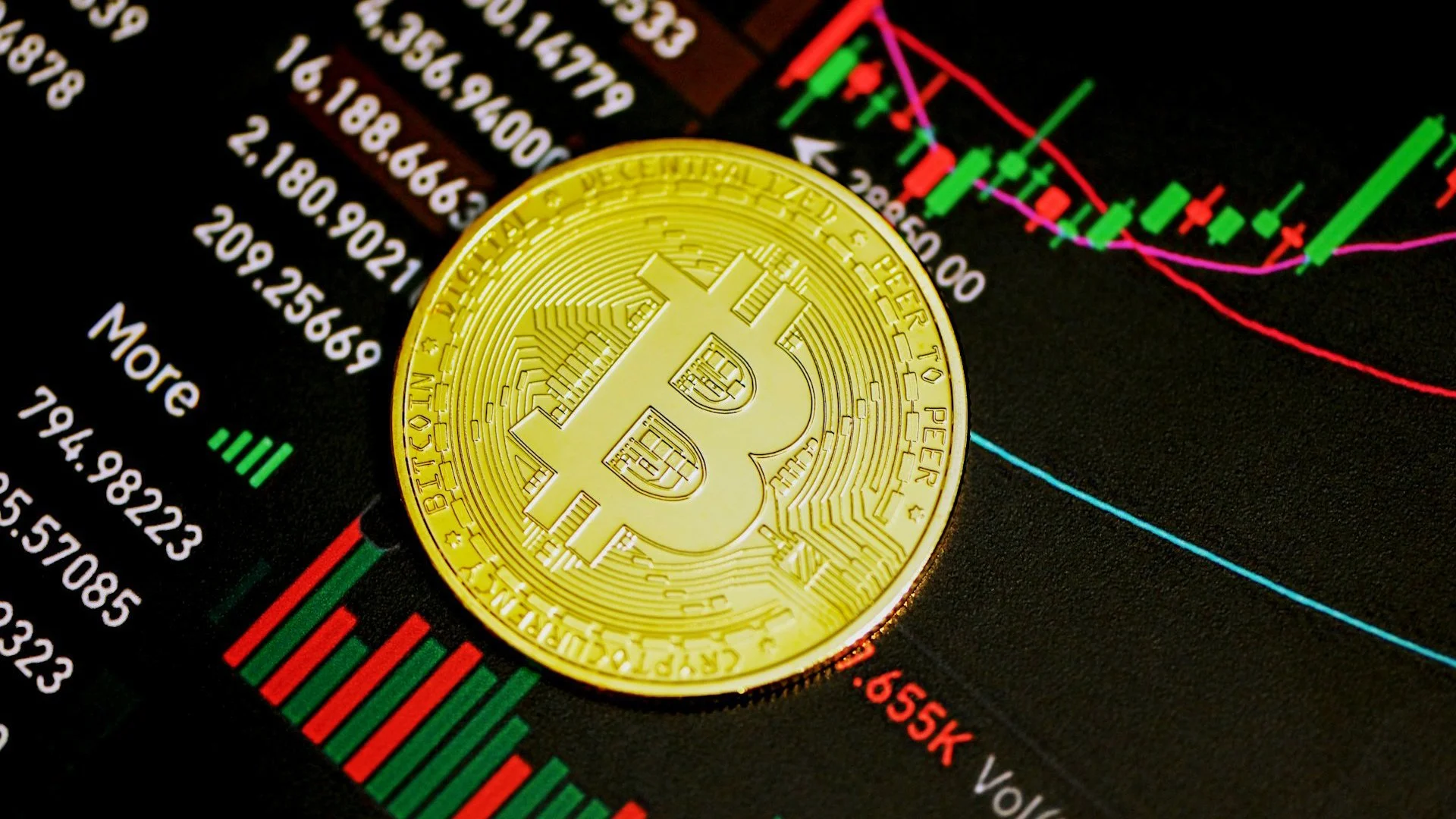 A City View with glowing chart lights