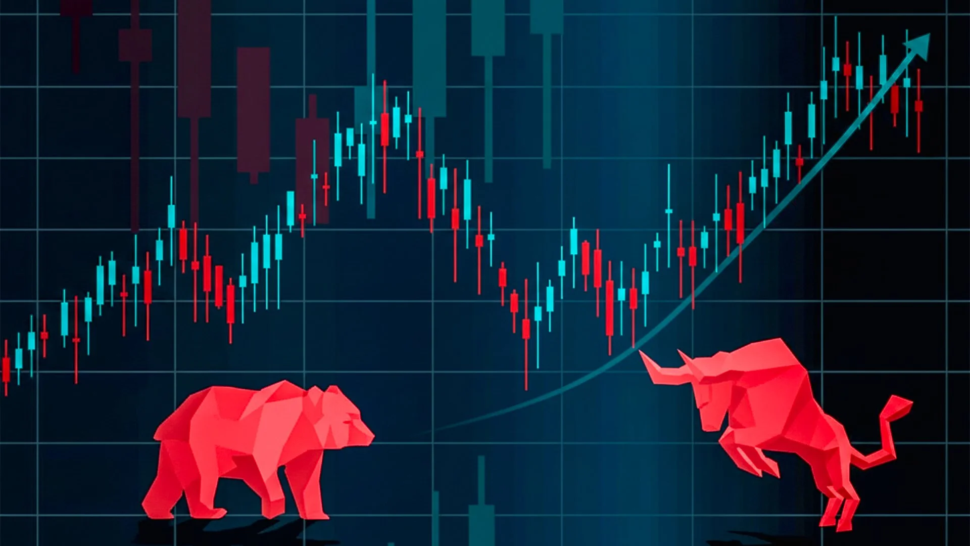 A City View with glowing chart lights