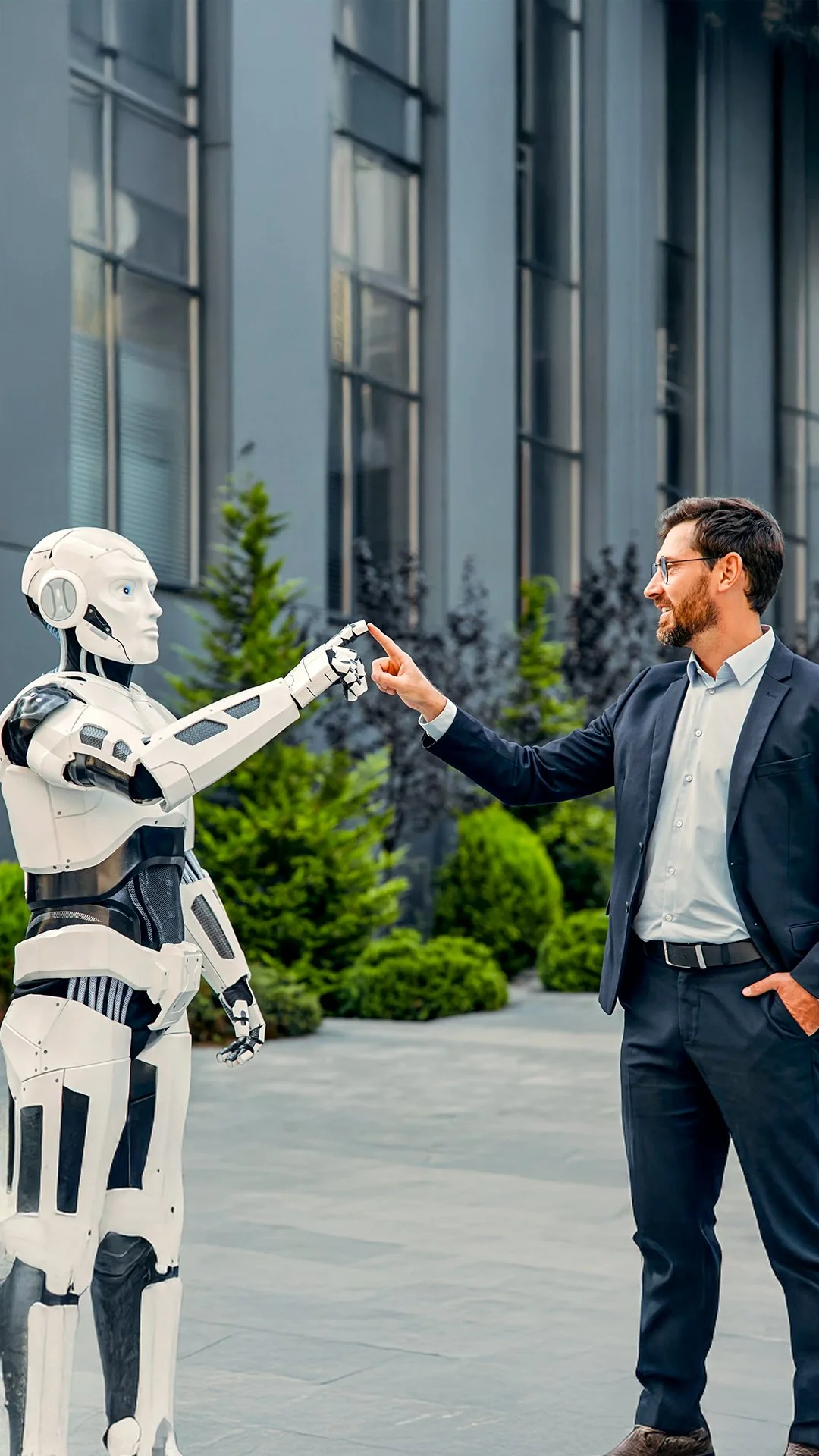 A City View with glowing chart lights