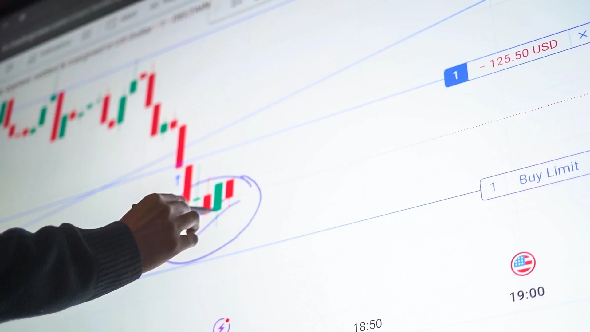 A City View with glowing chart lights