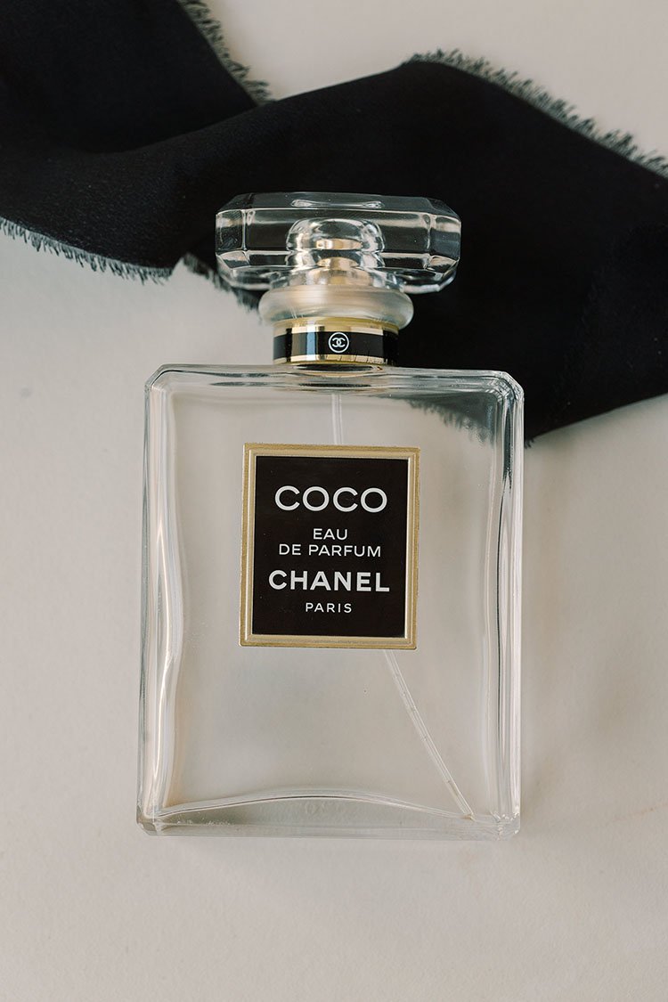 Flat Lay Stock Photo Coco Chanel Perfume Bottle — Sourced Co.