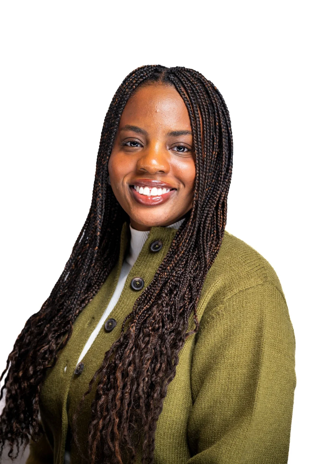Professional corporate headshot on a white backdrop by Mark Campbell Productions