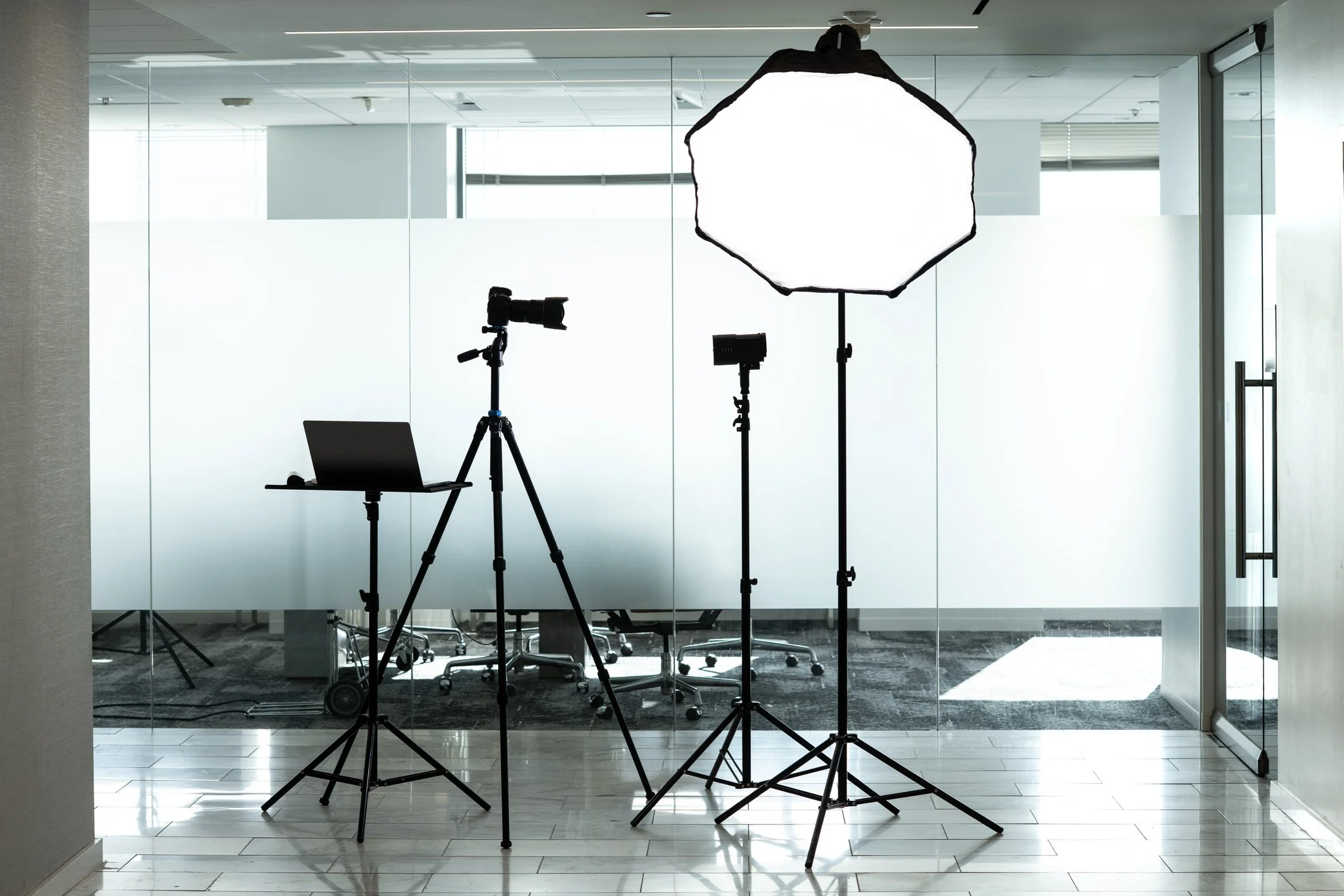 On-site corporate headshot station at Chicago conference — Mark Campbell Productions