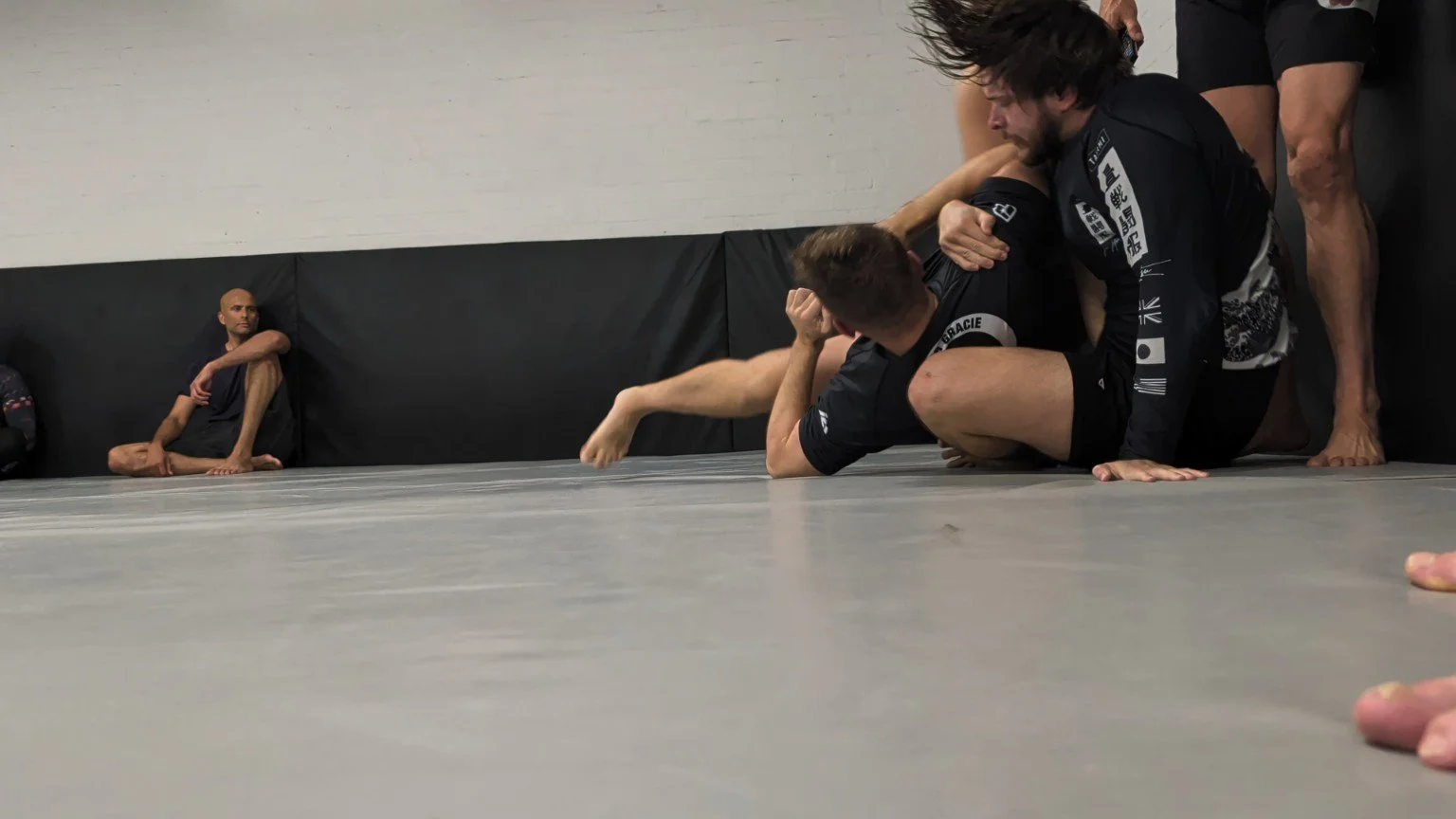 RGA Leicester members training No-Gi on the mats