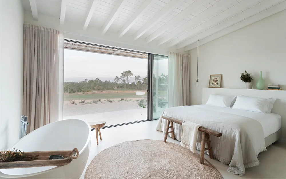 Farmhouse Suite 3 bedroom with freestanding bath and garden doors at Amaria
