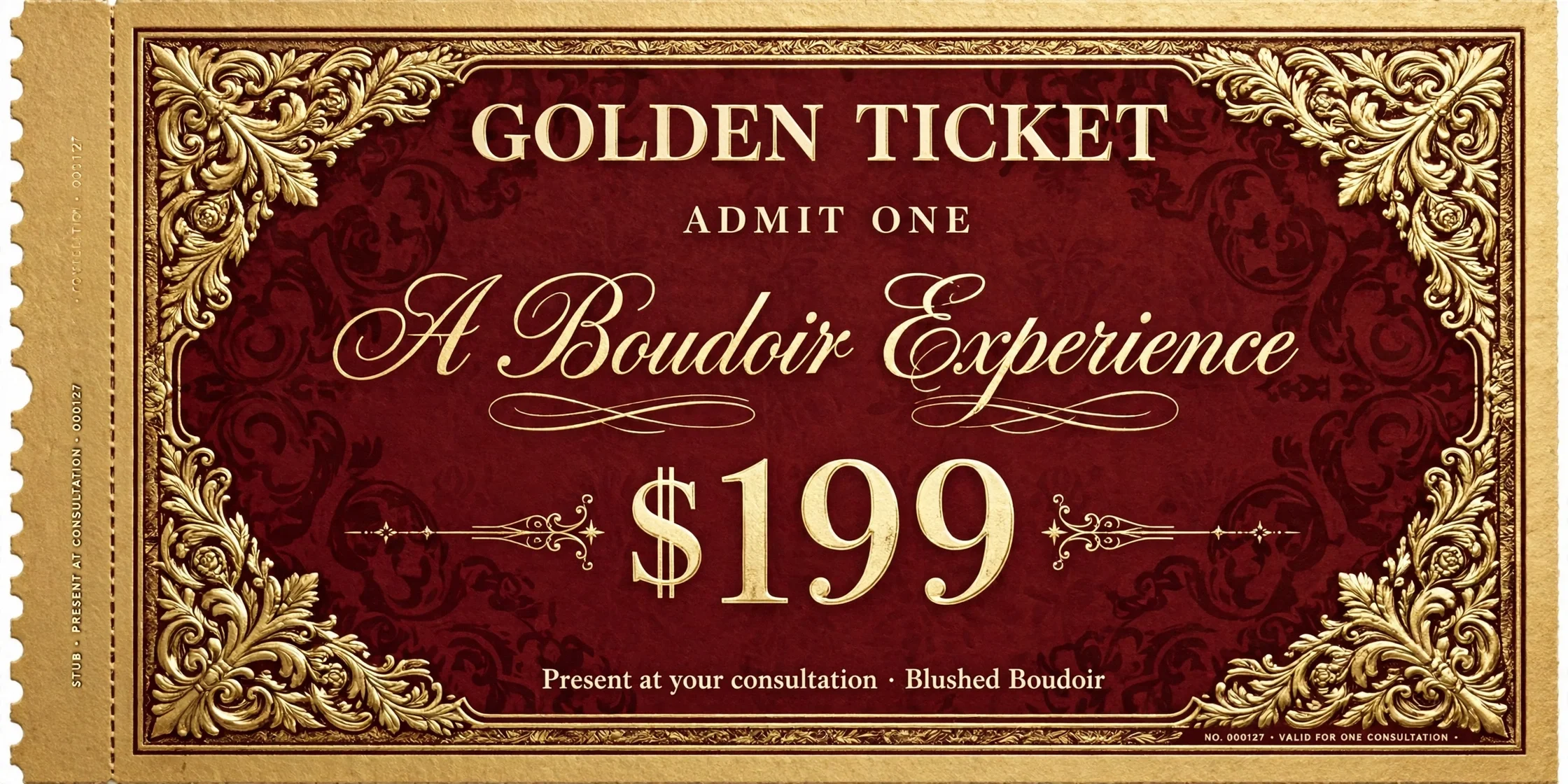 Blushed Boudoir Golden Ticket