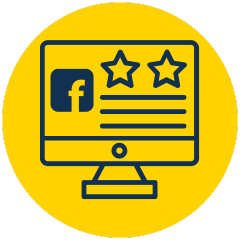 Facebook Reviews icon - Customer testimonials from Facebook