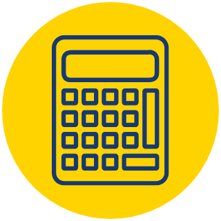 Calculator icon - Interactive calculation tool for prices, loans, and mortgages