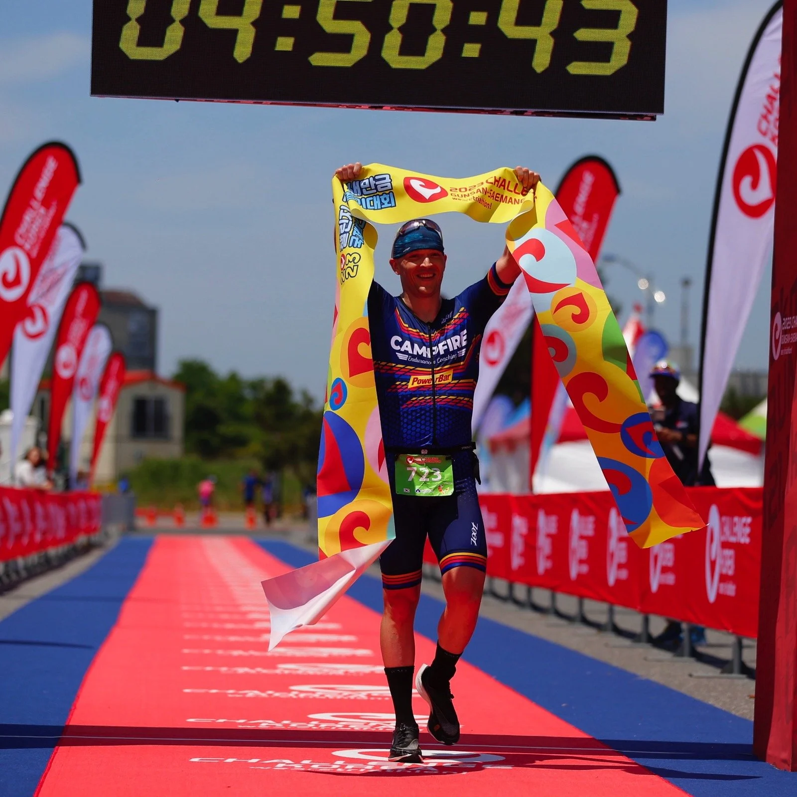 John B. crossing the finish line at Challenge Gunsan