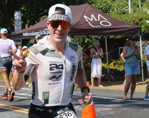 Scott G. running at the Ironman World Championship in Kona