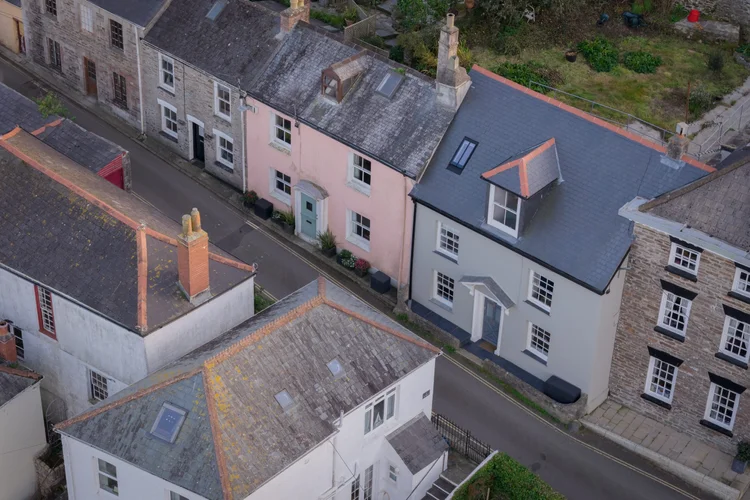 Merchant Retreat aerial, Mevagissey