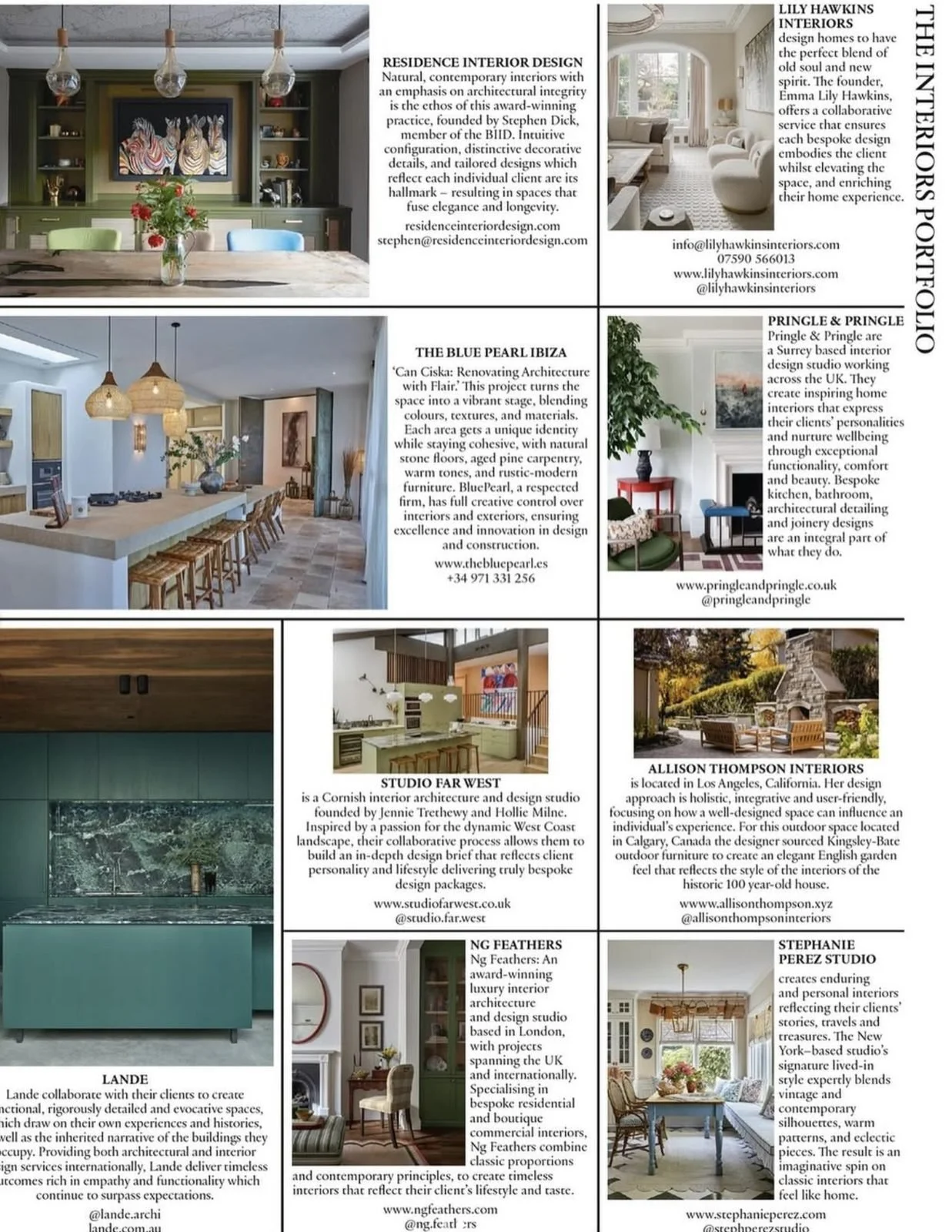 The World of Interiors portfolio page featuring a Studio Far West kitchen photographed by Pip Hambling