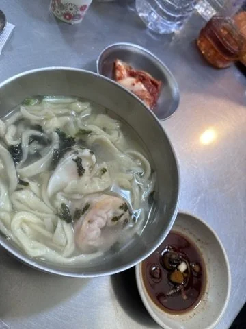 Knife-cut noodle soup with dumplings