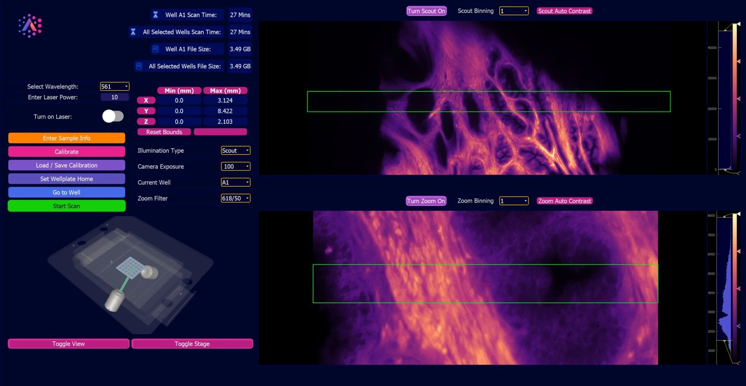 LUMI interface for 3Di HOTLS microscope control