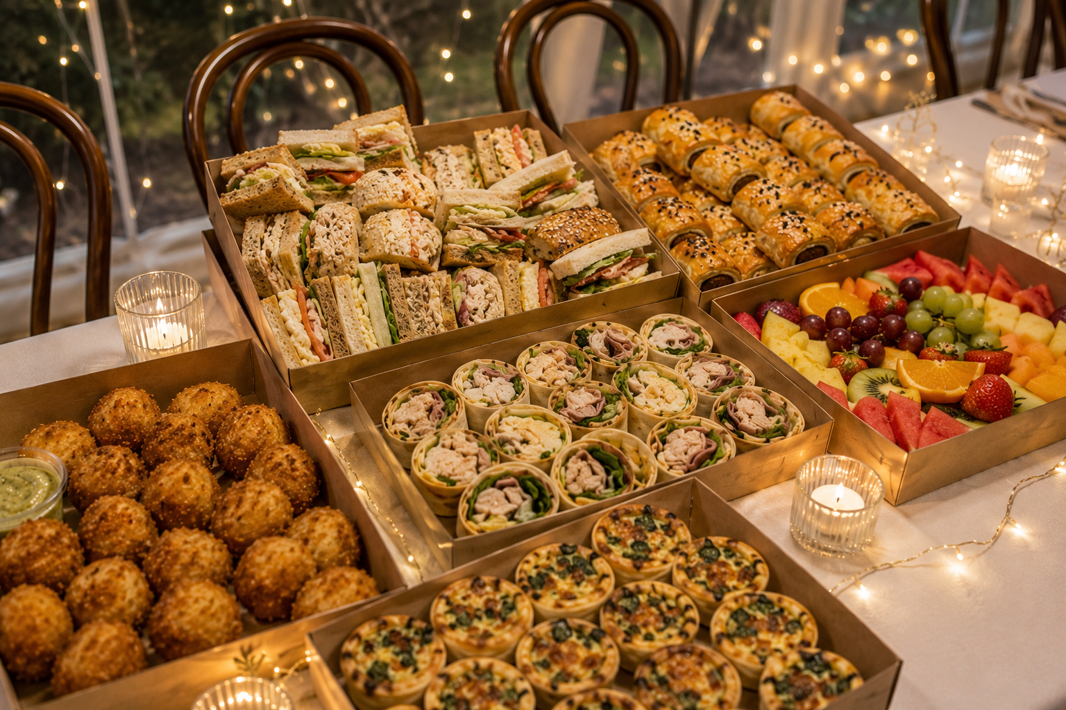 Christmas catering boxes delivered with variety of food