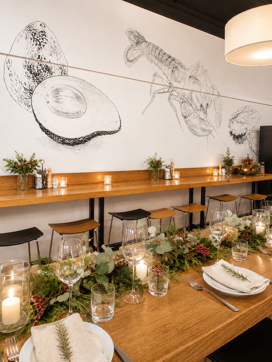 Wyton private venue with festive table setup