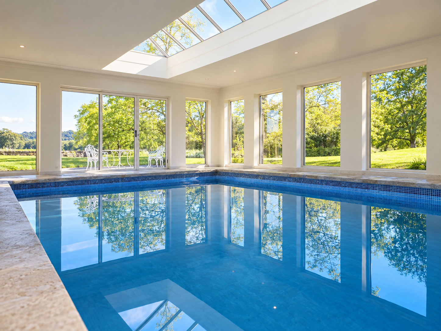 The indoor heated swimming pool