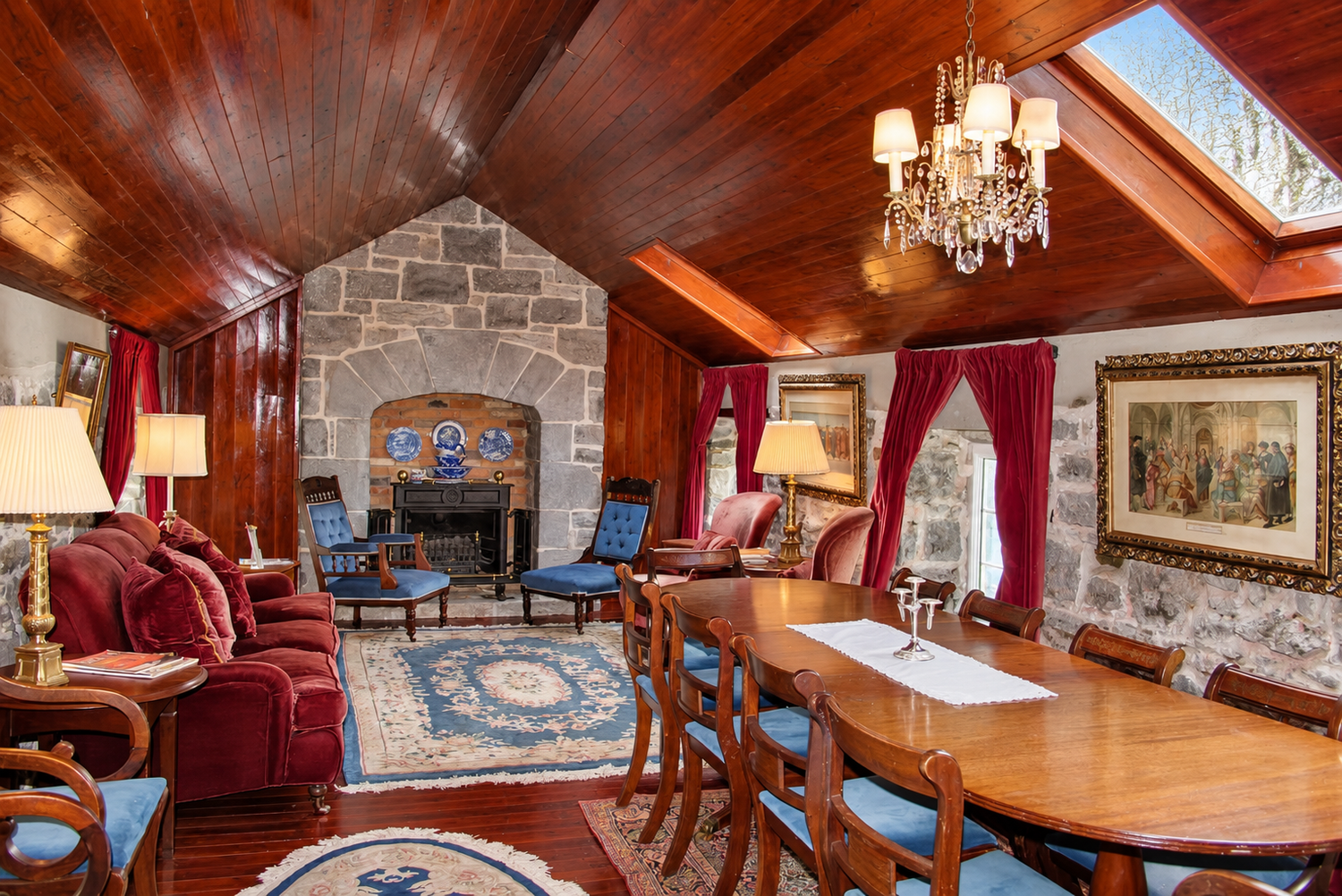 Room with hearth and seating