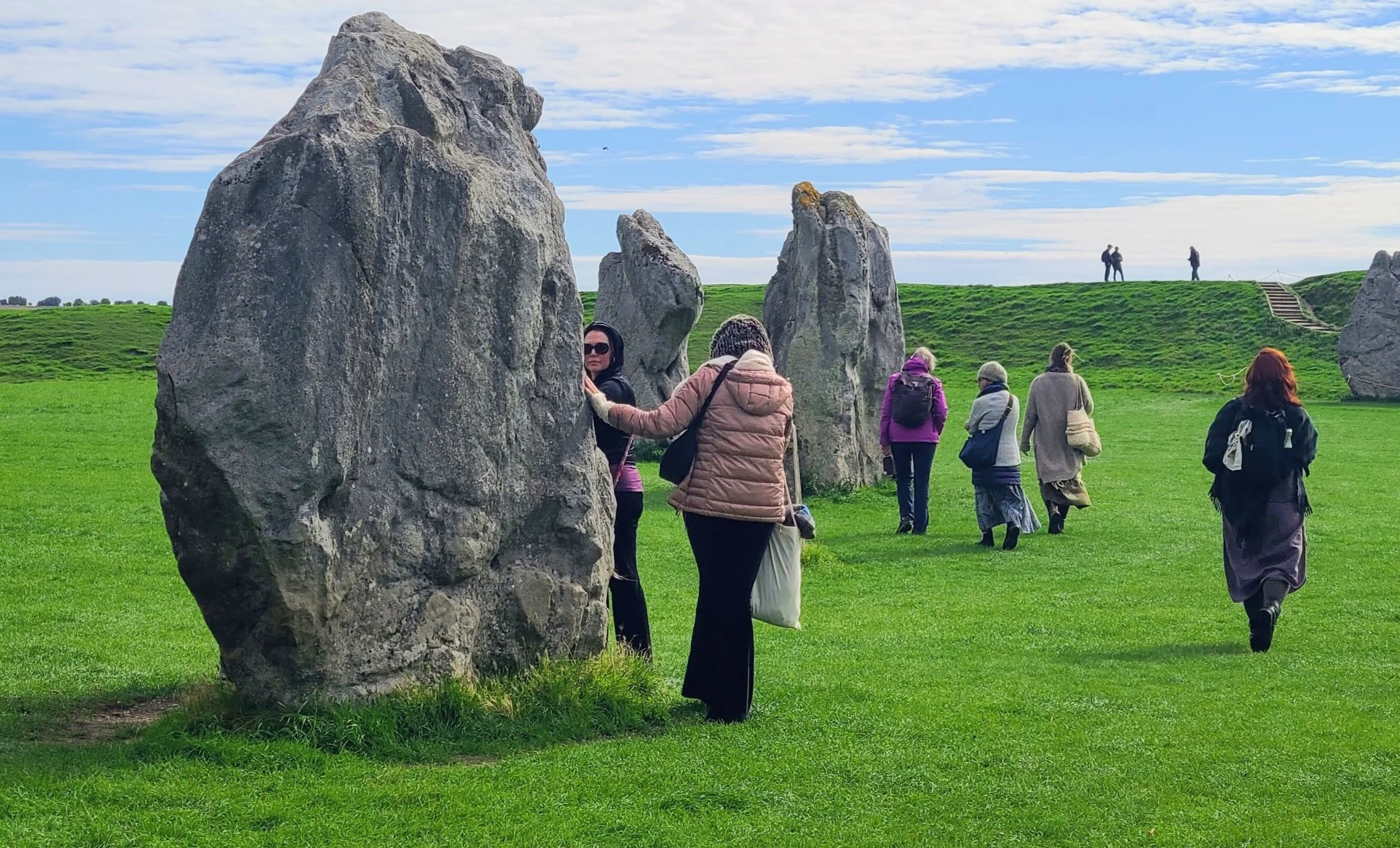 Pilgrimage group at Glastonbury Tor