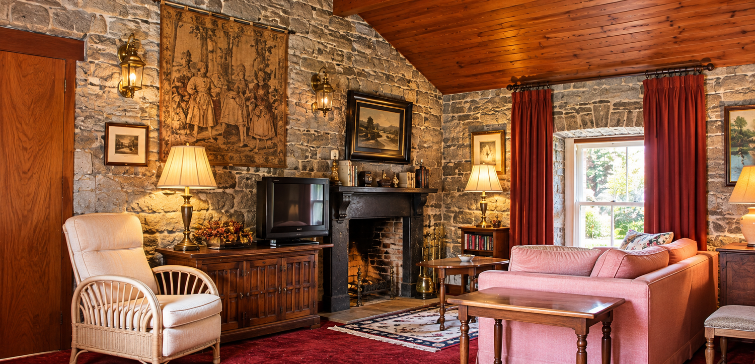 Timber-beamed great room