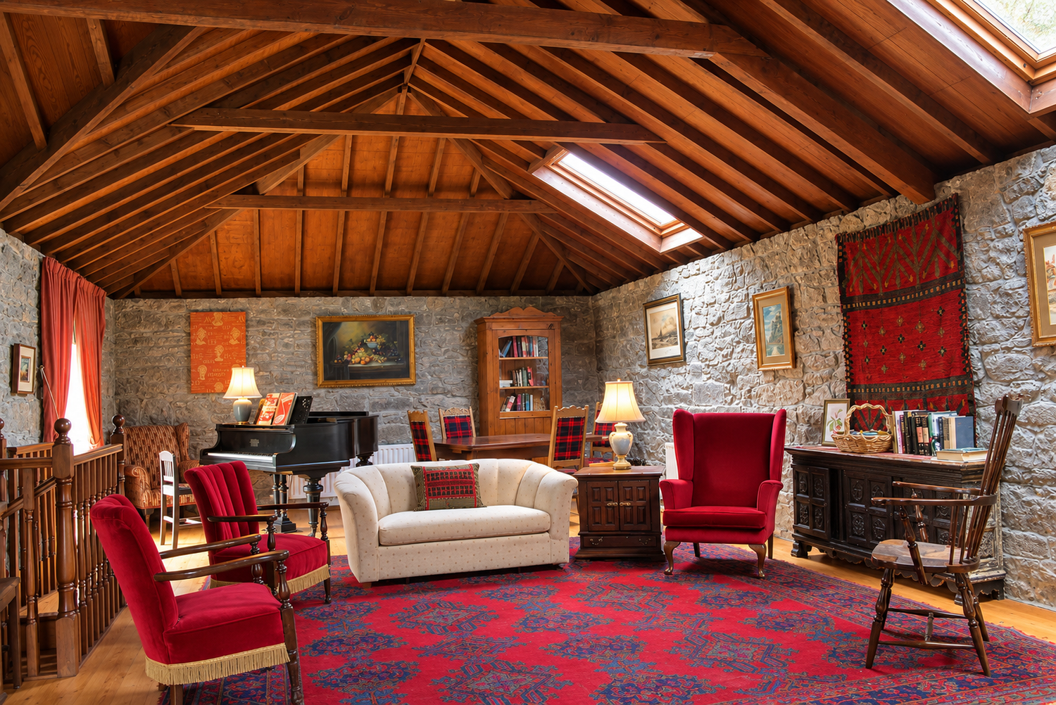 Lounge with timber ceiling
