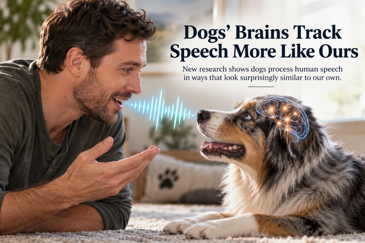 Approved ART-0070 hero image illustrating how dogs’ brains track patterns in speech