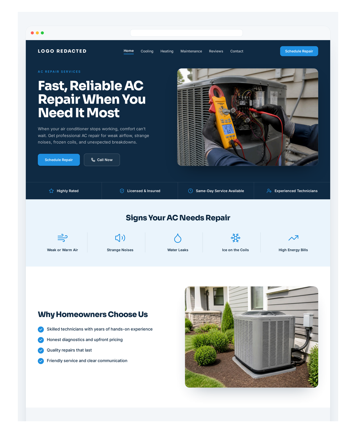 AC Repair Service Page